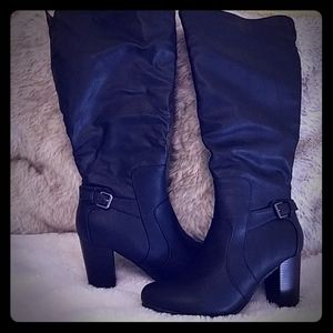 Size 7.5 Over the knee designer dress boots